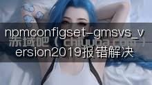npm config set -g msvs_version 2019 报错解决