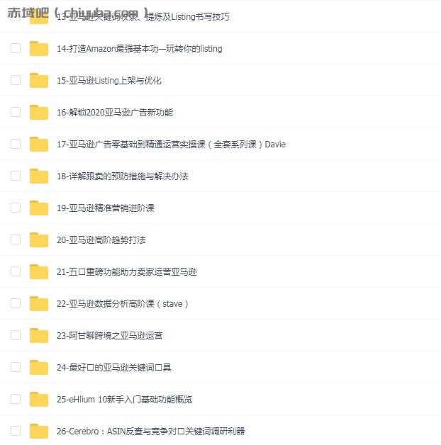 阿甘聊跨境-亚马逊入门到精通培训课程(26套)-寒山客
