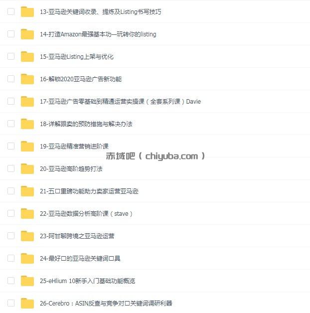 阿甘聊跨境-亚马逊入门到精通培训课程(26套)-寒山客