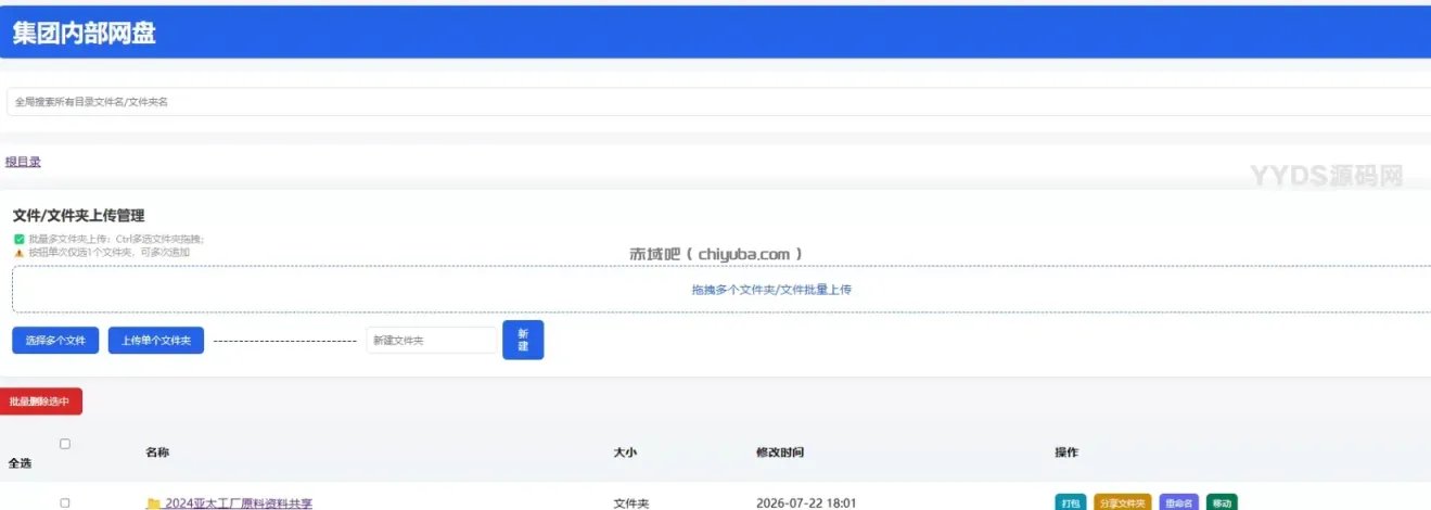 个人集团简易网盘系统