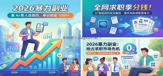 图片[1]-2026暴力副业：靠AI帮人改简历，单日收益1000+，全网求职季分钱-小创项目网