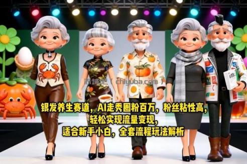银发养生赛道，AI走秀圈粉百万，粉丝粘性高，轻松实现流量变现，适合新手小白，全套流程玩法解析