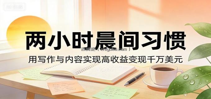 图片[1]-付费文章：两小时晨间习惯，用写作与内容实现高收益变现千万美元-小创项目网