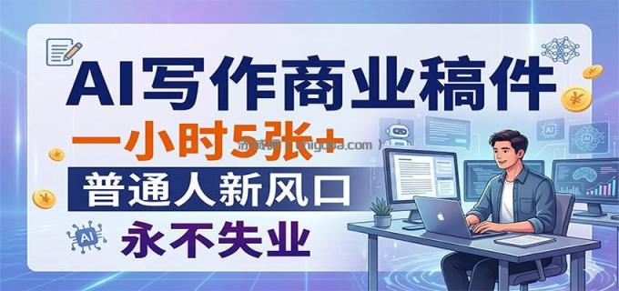 图片[1]-AI写作商业稿件，一小时5张+，普通人新风口，永不失业-小创项目网
