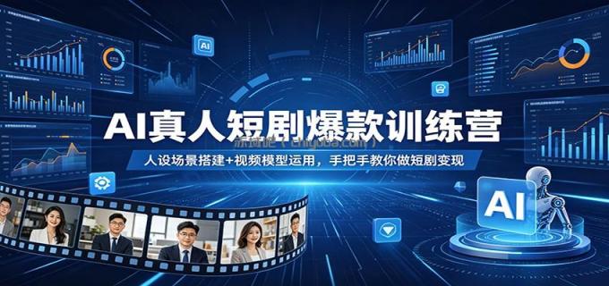 图片[1]-AI真人短剧爆款训练营：人设场景搭建+视频模型运用，手把手教你做短剧变现-小创项目网