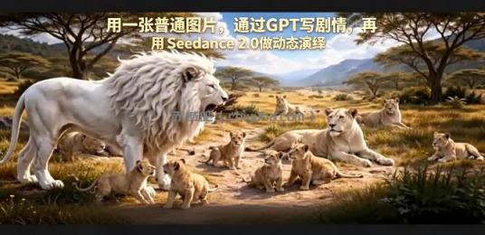 用一张普通图片，通过GPT写剧情，再用Seedance 2.0做动态演绎，居然能生成迪士尼风格搞笑动画