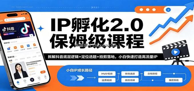 图片[1]-IP孵化2.0保姆级课程：拆解抖音底层逻辑+定位选题+拍剪落地，小白快速打造高流量IP-小创项目网