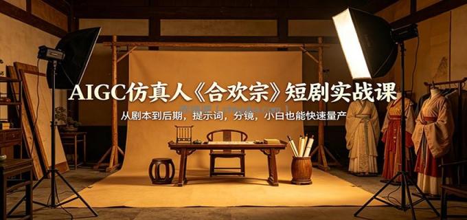图片[1]-AIGC仿真人《合欢宗》短剧实战课：从剧本到后期，提示词，分镜，小白也能快速量产-小创项目网