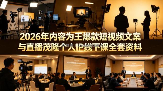 2026年内容为王爆款短视频文案与直播茂隆个人IP线下课全套资料(价值4980)