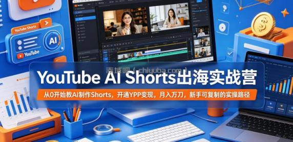 YouTube AI Shorts出海实战营，从0开始教AI制作Shorts，开通YPP变现，月入万刀，新手可复制的实操路径