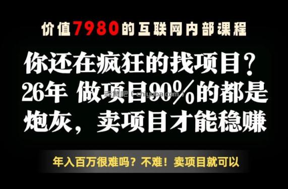 26年请不要疯狂的找项目了，卖项目远比你想象的暴利，你也可以月入10W+【揭秘】
