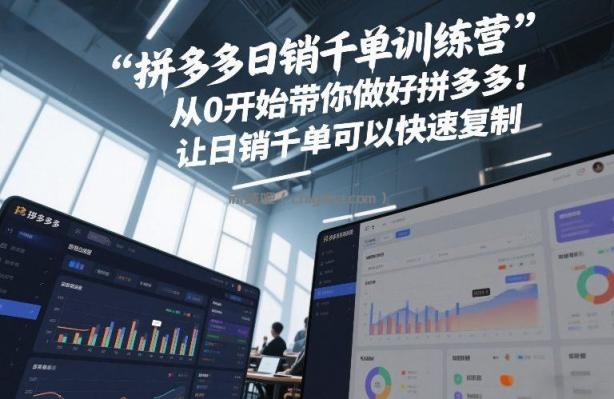拼多多日销千单训练营，从0开始带你做好拼多多，让日销千单可以快速复制(更新26年5月)