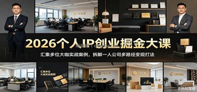 图片[1]-2026个人IP创业掘金大课：汇集多位大咖实战案例，拆解一人公司多路径变现打法-小创项目网