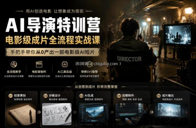 AI导演特训营，电影级成片全流程实战课，手把手带你从0产出一部电影级AI短片