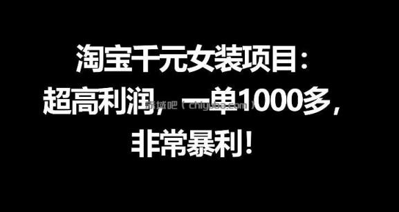 淘宝千元女装项目：超高利润，一单1000多，非常暴利