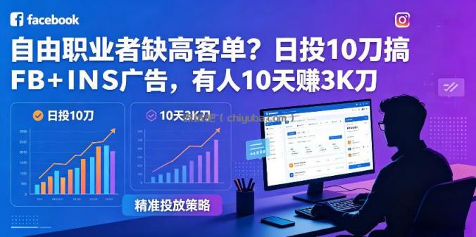 自由职业者缺高客单?日投10刀搞FB+INS广告,有人10天赚3K刀!【原创双语字幕】