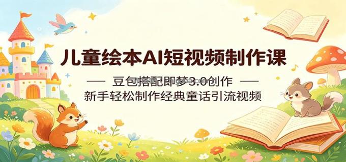 图片[1]-儿童绘本AI短视频制作课：豆包搭配即梦3.0创作，新手轻松制作经典童话引流视频-小创项目网
