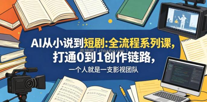 AI从小说到短剧全流程系列课，打通0到1创作链路，一个人就是一支影视团队