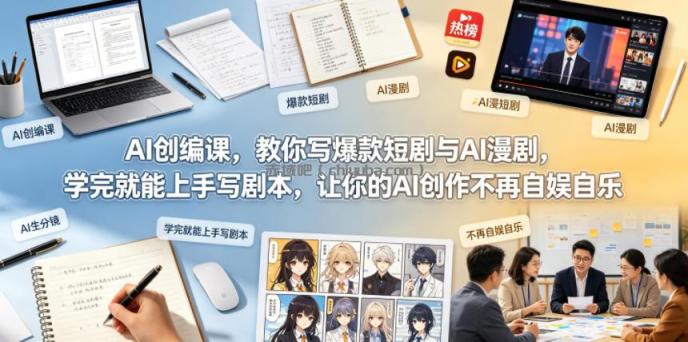 AI创编课，教你写爆款短剧与AI漫剧，学完就能上手写剧本，让你的AI创作不再自娱自乐（更新0521）