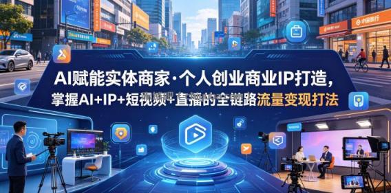 AI赋能实体商家·个人创业商业IP打造,掌握AI+IP+短视频+直播的全链路流量变现打法