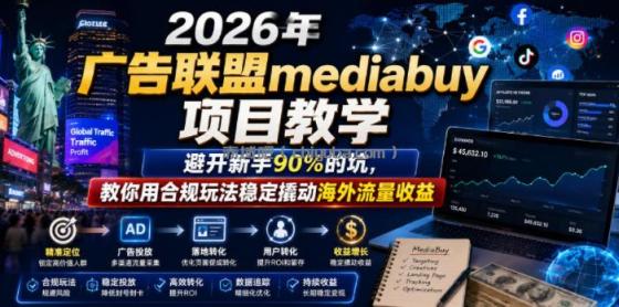 2026年老董賺美刀广告联盟mediabuy项目教学，避开新手90%的坑，教你用合规玩法稳定撬动海外流量收益
