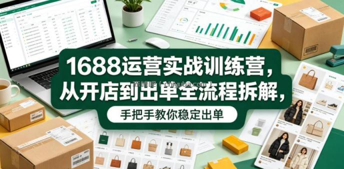 1688运营实战训练营,从开店到出单全流程拆解,手把手教你稳定出单(更新0620)