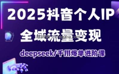 抖音个人IP全域流量变现进阶课，deepseek千川爆单进阶课（更新2026年06月）