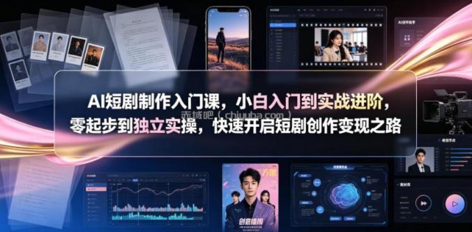 AI短剧制作入门课，小白入门到实战进阶，零起步到独立实操，快速开启短剧创作变现之路