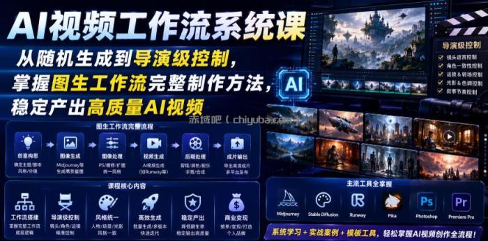 AI视频工作流系统课，从随机生成到导演级控制，掌握图生工作流完整制作方法，稳定产出高质量AI视频