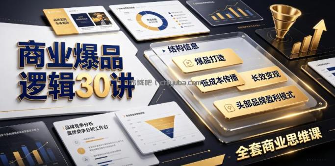 商业爆品逻辑30讲｜拆解各行各业头部品牌盈利模式，吃透爆品打造、低成本传播、长效变现全套商业思维课