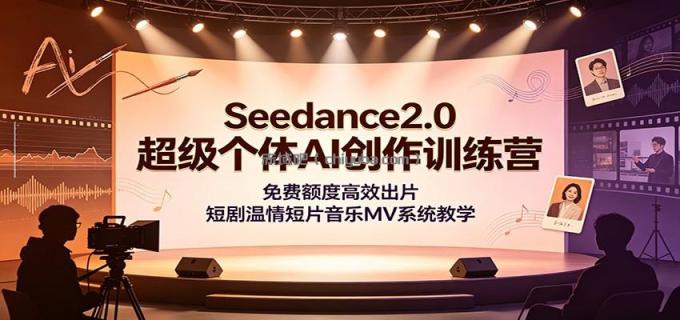 图片[1]-Seedance2.0超级个体AI创作训练营：免费额度高效出片，短剧温情短片音乐MV系统教学-小创项目网