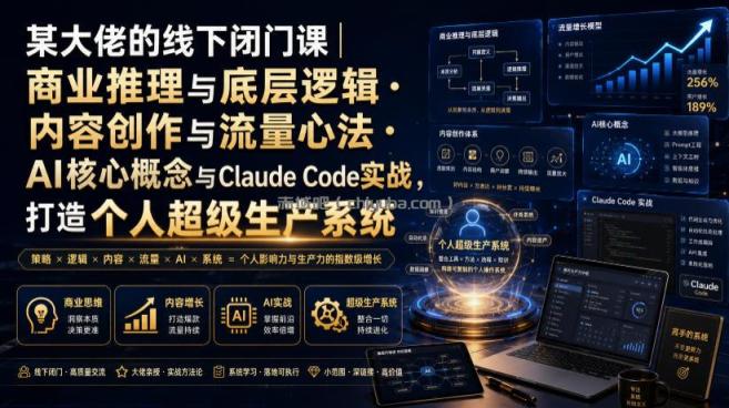 某大佬的线下闭门课|商业推理与底层逻辑・内容创作与流量心法・AI核心概念与Claude Code实战,打造个人超级生产系统【录音+图片】