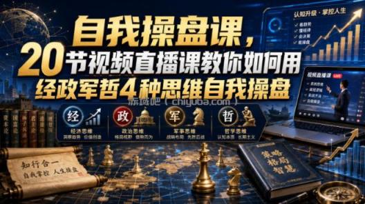 自我操盘课,20节视频直播课教你如何用经政军哲4种思维自我操盘