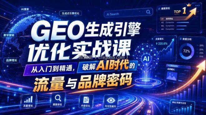 GEO生成引擎优化实战课，从入门到精通，破解AI时代的流量与品牌密码