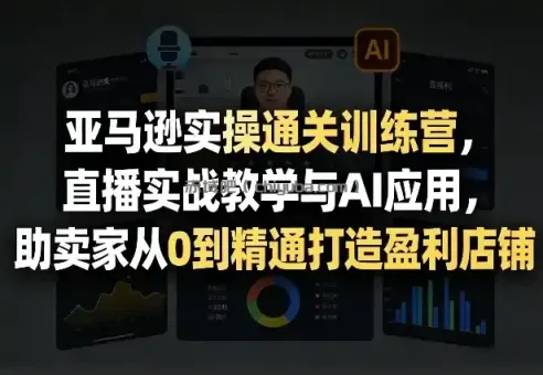 亚马逊实操通关训练营,直播实战教学与AI应用,助卖家从0到精通打造盈利店铺(更新8月8日)