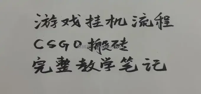 图片[1]-游戏挂机全流程笔记分享，CSGO游戏搬砖，小白看了当天学会见收益-小创项目网