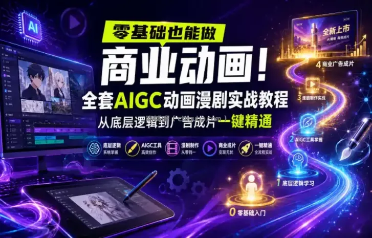零基础也能做商业动画!全套AIGC动画漫剧实战教程,从底层逻辑到广告成片一键精通(更新0905)