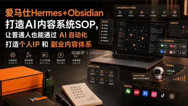 爱马仕Hermes+Obsidian打造AI内容系统SOP，让普通人也能通过 AI 自动化打造个人IP 和 副业内容体系