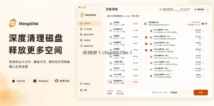 在Gtihub上做出10万stars的大神，又发布新项目了！一键让磁盘更干净，开源免费清理工具MangoDisk