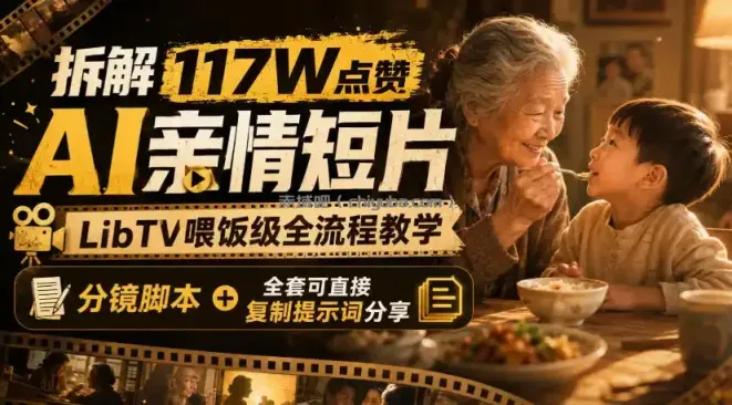 拆解117W点赞AI亲情短片，LibTV喂饭级全流程教学，分镜脚本+全套可直接复制提示词分享