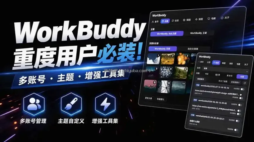WorkBuddy重度用户必装！多账号·主题·增强工具集，零侵入、零重签名，WorkDaddy