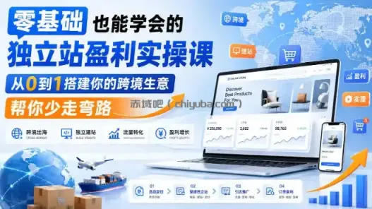 零基础也能学会的独立站盈利实操课，从0到1搭建你的跨境生意，帮你少走弯路
