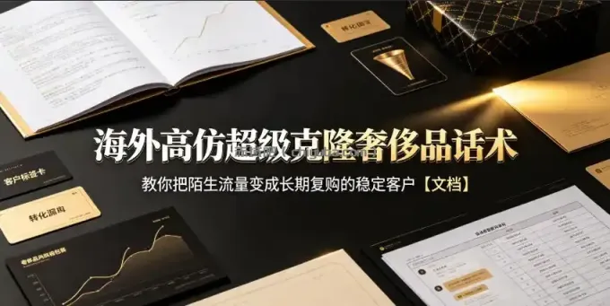 海外高仿超级克隆奢侈品话术，教你把陌生流量变成长期复购的稳定客户【文档】
