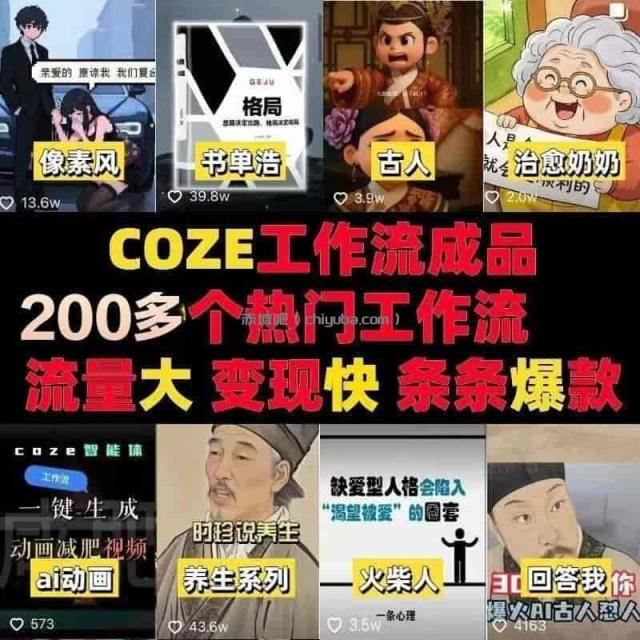 coze工作流扣子工作流2025成品代码合集一键复制生产爆款视频
